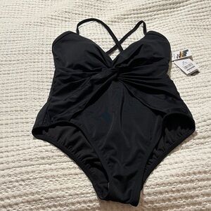 Time and Tru Black One-Piece Swimsuit‎